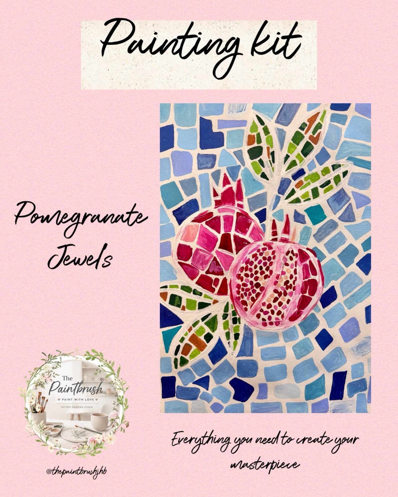 Pomegranate Jewels painting kit — mosaic pomegranates