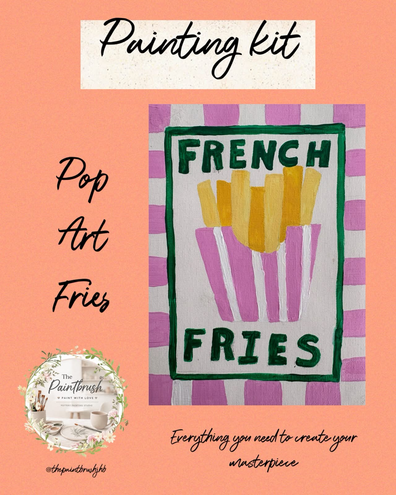 Pop Art Fries painting kit — pop art french fries