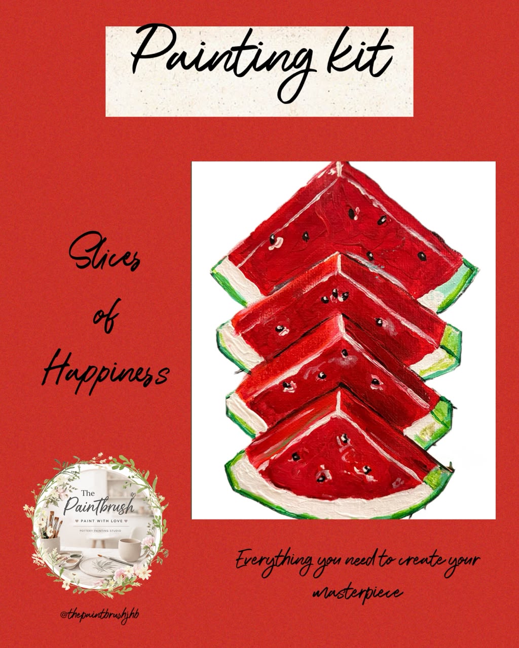 Slices of Happiness painting kit — stacked watermelon slices