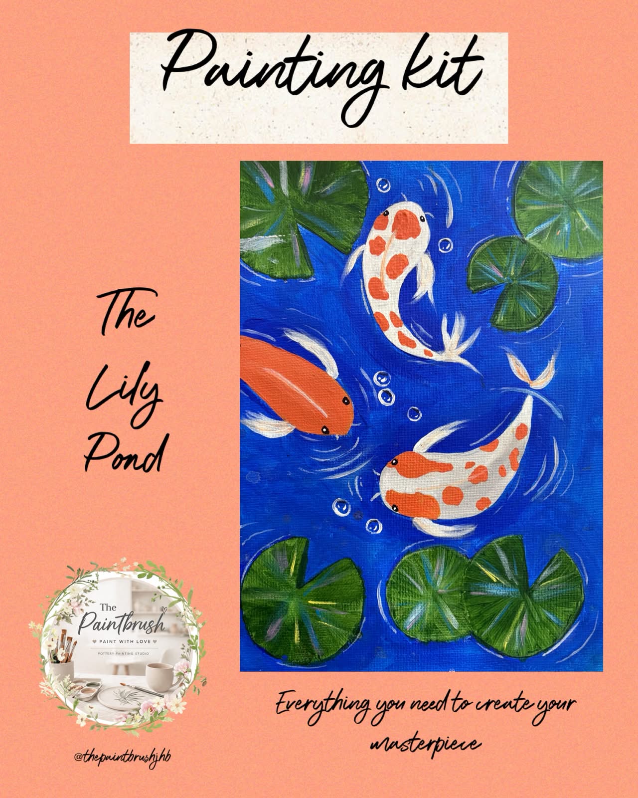 Lily Pond painting kit — koi fish and lily pads