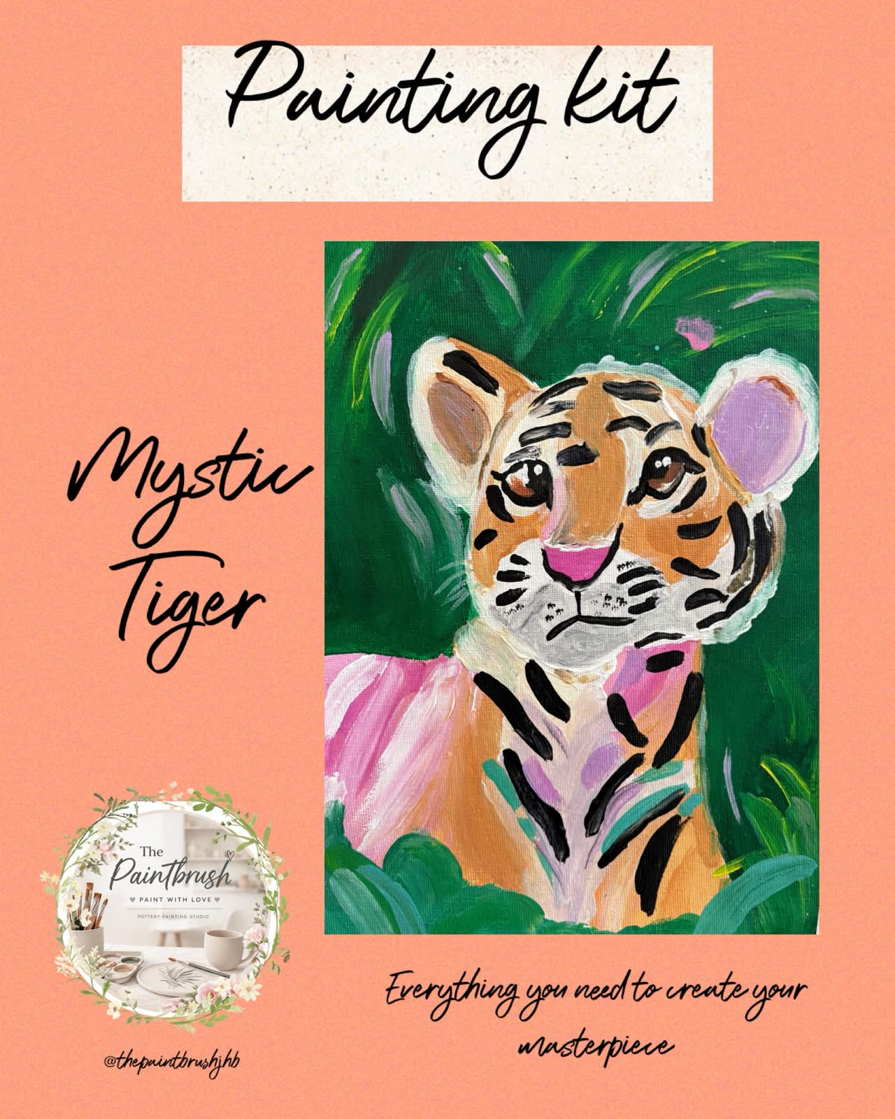 Mystic Tiger painting kit — tiger in jungle foliage