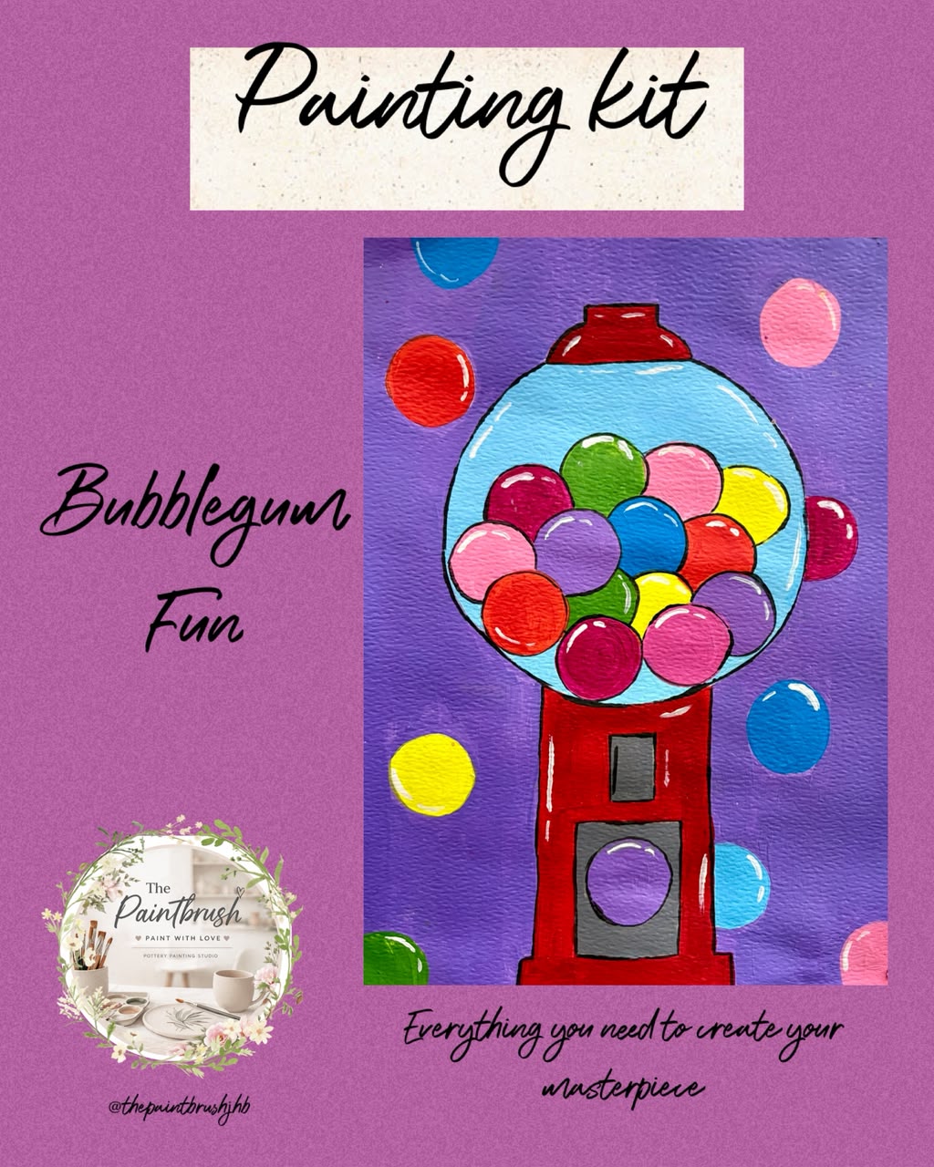 Bubblegum Fun painting kit — colourful gumball machine